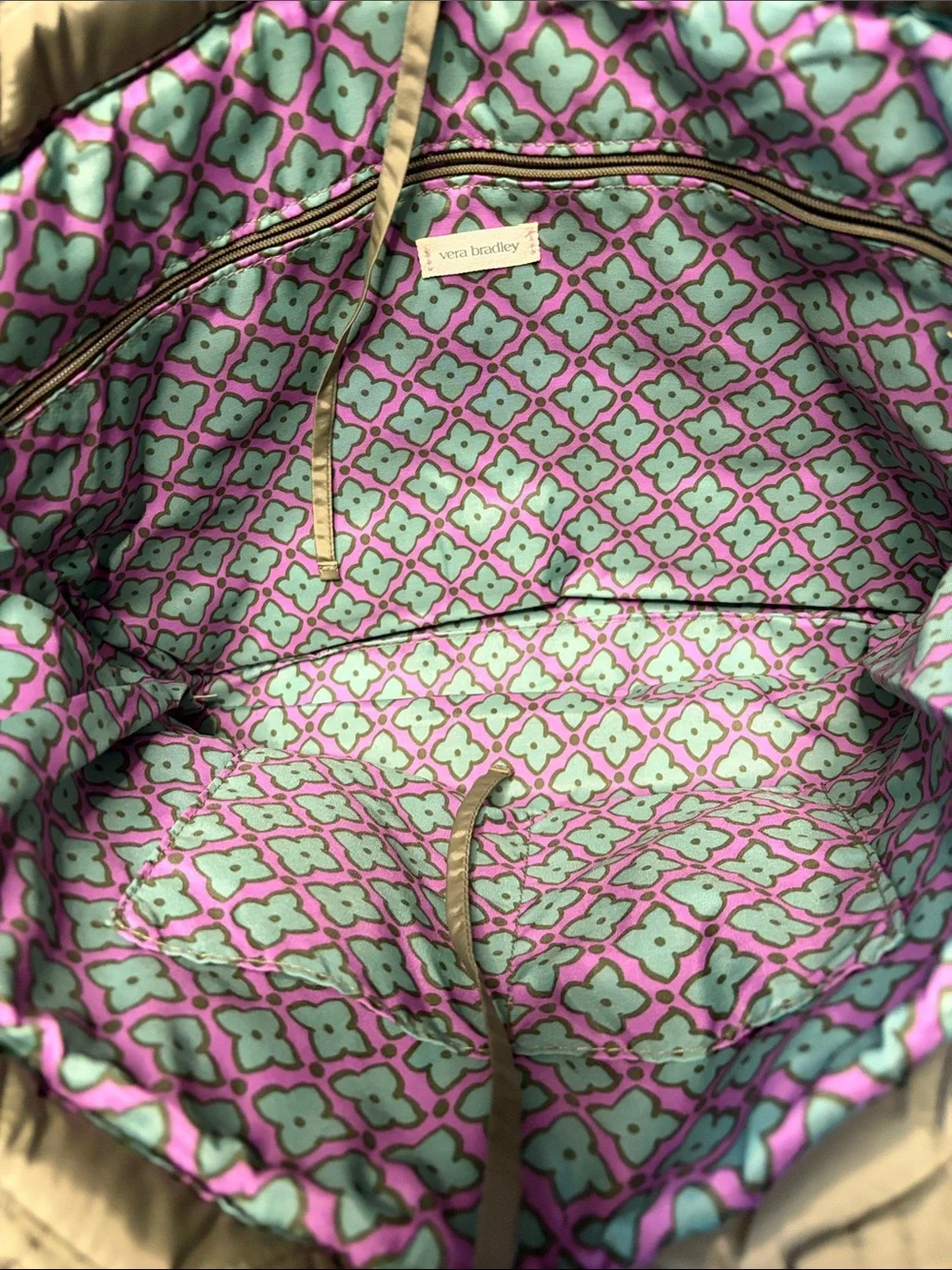 Vera Bradley Quilted Tote in Olive Green NWOT